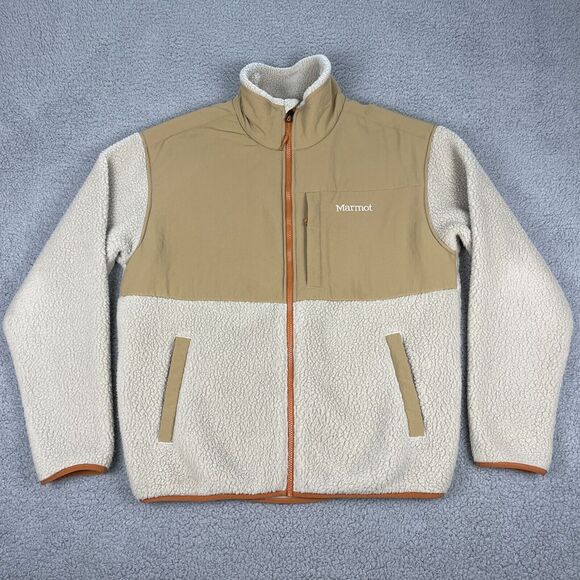 Marmot Wiley Jacket Mens M Brown Polartec Fleece Snowboard Ski Mountain Works - Picture 1 of 9